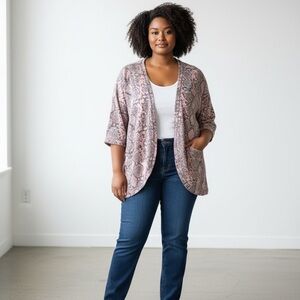 NWT LuLaRoe Pink and Gray snake Patterned Cardigan